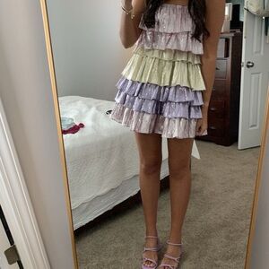 Multicolor Tiered Ruffle Dress